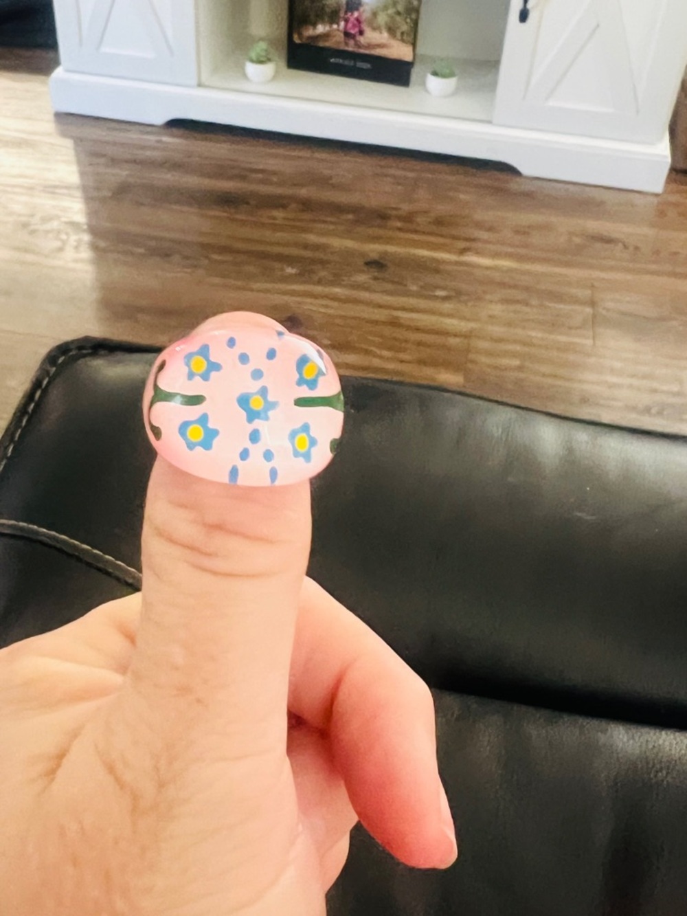 Pink Floral Ring - Cute Flower Design size 5